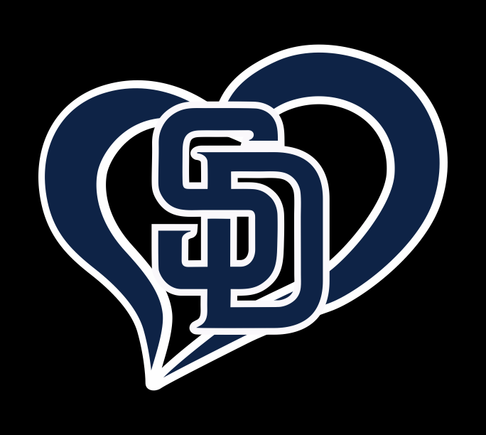 San Diego Padres Heart Logo iron on paper